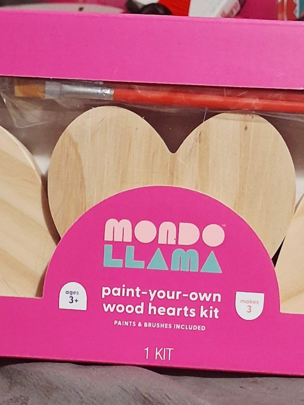 Pink Paint-Your-Own Wood Hearts Kit